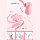 (Có video) Trứng rung hút 3 đầu Sweet Pea lưỡi kết hợp hút đa dụng