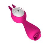 Máy rung 2 đầu với thiết kế hình tai thỏ màu hồng