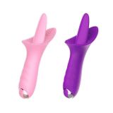 Lưỡi rung gai kèm dây sạc chất liệu silicon màu hồng