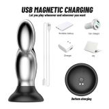 Butt plug hậu môn inox có 10 tần số rung dài 137mm