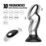 Butt plug hậu môn inox có 10 tần số rung dài 137mm
