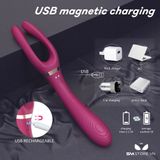 Máy rung 2 đầu silicon ngụy trang hình nĩa có 9 chế độ