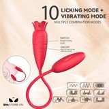 Trứng rung 2 đầu quả cà rốt silicon có 10 chế độ dài 429mm 393261