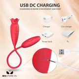 Trứng rung 2 đầu quả cà rốt silicon có 10 chế độ dài 429mm 393261