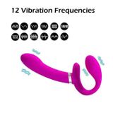 Dương vật giả 2 đầu silicon với 12 chế độ rung mạnh mẽ