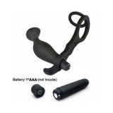 Máy rung hậu môn silicon gắn liền vòng đeo dương vật