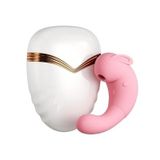 Máy rung hút 2 đầu silicon hình con thỏ sạc điện dài 14cm