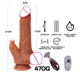 Dương vật giả thụt tự động sưởi ấm dài 26cm màu da