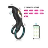 Vòng rung đeo dương vật silicon màu đen đường kính 40mm