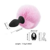 Đuôi thỏ cosplay butt plug rung silicon có điều khiển từ xa