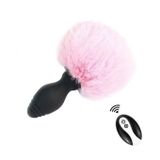 Đuôi thỏ cosplay butt plug rung silicon có điều khiển từ xa