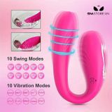 Máy rung âm đạo silicon 2 nhánh điều khiển từ xa màu hồng
