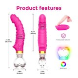 Dương vật giả hồng silicon có 10 chế độ rung và ngoáy