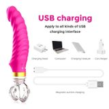 Dương vật giả hồng silicon có 10 chế độ rung và ngoáy