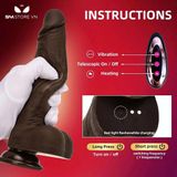 Dương vật giả Châu Phi rung điều khiển từ xa dài 21.5cm