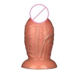 Dương vật giả siêu to có gân đế dính tường làm bằng silicon