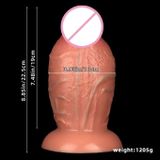 Dương vật giả siêu to có gân đế dính tường làm bằng silicon