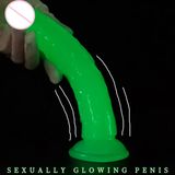 (Có video) Dương vật giả dính tường phát quang Real Dildo