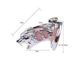 Khóa dương vật inox hình con hổ dài 70mm với 3 size