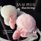 Phích cắm hậu môn hóa trang đuôi thỏ chất liệu silicone cao cấp