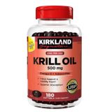 Dầu nhuyễn thể Kirkland Krill Oil Omega3 + Astaxanthin 500mg 180 viên của Mỹ