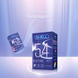 Bao cao su Shell Bigtime - Size 54mm, siêu mỏng, kéo dài thời gian - Hộp 10 cái | S Shop
