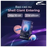 Bao cao su Shell Giant Entering gân nổi, bi tăng 3cm - Hộp 10 cái | Gian Hàng Chính Hãng