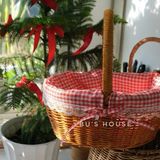 Giỏ mây picnic nhỏ xinh phụ kiện chụp ảnh dã ngoại, noel, decor tết cho các nàng