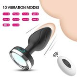 Phích cắm hậu môn đèn LED rung 12 chế độ, điều khiển từ xa