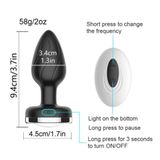 Phích cắm hậu môn đèn LED rung 12 chế độ, điều khiển từ xa