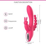 Dương vật giả 3 nhánh Private Packing kích điểm G hạt le hậu môn