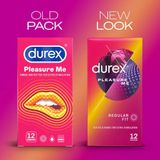 Bao cao su ôm sát tạo cảm giác chân thật Durex Pleasure Me nhập khẩu quốc tế hộp 12 cái