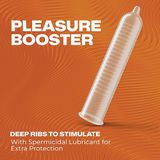 Bao cao su  TROJAN™ ULTRA RIBBED WITH SPERMICIDE CONDOMS  Tính năng Bao cao su siêu gân với tránh thai khẩn cấp 10 Cái