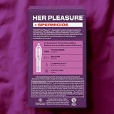 Bao cao su TROJAN™ HER PLEASURE™ SPERMICIDAL CONDOMS Tránh Thai Khẩn Cấp Gân Sọc 12 Cái