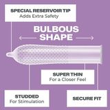 Bao cao su TROJAN™ BARESKIN™ STUDDED CONDOMS Mỏng Và Gai 10 Cái