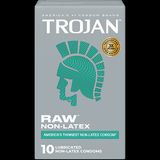 Bao cao su TROJAN™ RAW ™ NON-LATEX CONDOMS Mỏng Truyền Nhiệt Nhanh 10 Cái