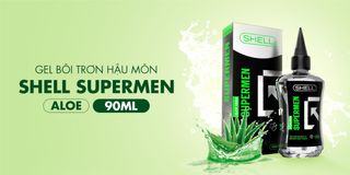 Gel Bôi Trơn Silicon Cửa Sau Shell Supermen Aloe Vera Chai 90ml