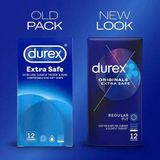 Bao cao su dày hơn để tăng độ bảo vệ nhập Durex Originals Extra Safe khẩu quốc tế hộp 12 cái