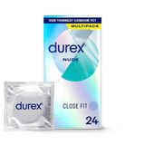 Bao cao su trần như không, siêu mỏng, ôm sát Durex Nude Ultra Thin Close Fit nhập khẩu quốc tế hộp 24 cái