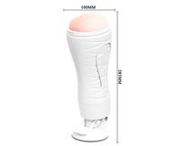 Âm Đạo Giả Nguỵ Trang Đèn Pin 12 Chế Độ Rung Rung Crazy Bull Flora Trắng Baile 611871