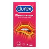 Bao cao su Durex Pleasuremax - Size lớn 56mm, gân và điểm nổi - Hộp 12 cái 621311