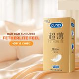 Bao cao su Durex Fetherlite Feel - Siêu mỏng, nhiều gel bôi trơn - Hộp 12 cái