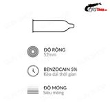 Bao cao su OLO 0.01 Zero Vàng - Siêu mỏng, gân và hạt (Hộp 10 Cái)