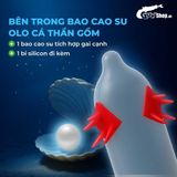 (Hộp 1 Cái + 1 Bi Silicon) Bao cao su OLO Cá Thần - Gai cạnh chính hãng 742825