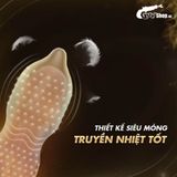 (Hộp 10 Cái) Bao cao su OLO 0.01 Neo Physical Delay Sleeve - Siêu mỏng, gân gai, tăng nhiệt độ chính hãng 742769