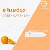 (Hộp 4 Cái) Bao cao su Nakanishi - Siêu mỏng 0.03mm, hương cam chính hãng 742752