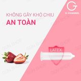 (Hộp 4 Cái) Bao cao su Nakanishi - Siêu mỏng 0.03mm, hương dâu chính hãng 742751