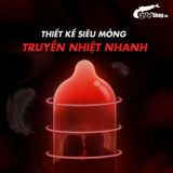 Bao cao su OLO 0.01 Đỏ Đen - Siêu mỏng, nóng ấm (Hộp 10 Cái)