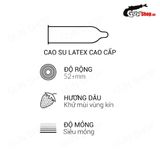 Bao cao su Muaisi Xanh Lá - Siêu mỏng, hương dâu (Hộp 10 Cái)