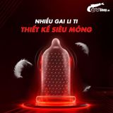 Bao cao su Juncai 001 Okamto G-Spot Black - Siêu mỏng, gai li ti (Hộp 10 Cái) 